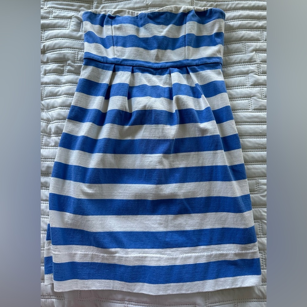 J Crew Blue and cream striped dress size 6